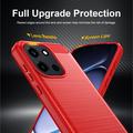 OnePlus Nord 6/Turbo 6/6V børstet TPU-deksel - karbonfiber - rød
