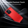 OnePlus Nord 6/Turbo 6/6V børstet TPU-deksel - karbonfiber - rød