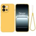 OnePlus Nord 6/Turbo 6 Flytende silikon-deksel med håndstropp - Gul
