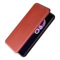 OnePlus Nord CE 2 Lite 5G Flip-deksel - Karbonfiber - Oransje