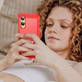 OnePlus Nord CE4 Lite/Oppo K12x Børstet TPU Deksel - Karbonfiber - Rød