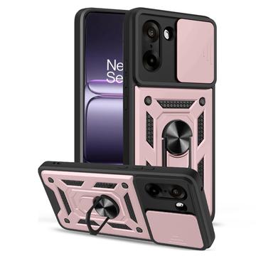 OnePlus Nord CE5 Hybrid-deksel med Roterende Ring med Kameraskjold - Roségull