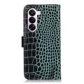 OnePlus Nord CE6 Lite/Realme P4x Crocodile Series Lommebok-deksel i Lær med RFID - Grønn