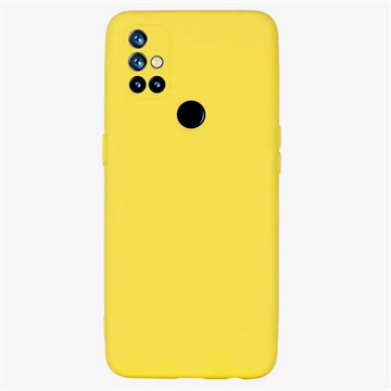 OnePlus Nord N10 5G Gummiert Plast Deksel - Gul