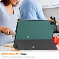 OnePlus Pad 2 Pro/Pad 3/Oppo Pad 4 Pro Tri-Fold Series Smart Folio-etui - svartgrønn