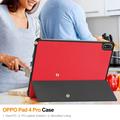 OnePlus Pad 2 Pro/Pad 3/Oppo Pad 4 Pro Tri-Fold Series Smart Folio-etui - rød
