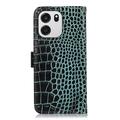 OnePlus Turbo 6/6V Crocodile Series Lommebok-deksel i Lær med RFID - Grønn
