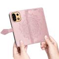 OnePlus Turbo 6X Pro Mandala Lommebok-deksel med håndleddsstropp - rosa