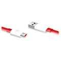 OnePlus Warp Charge Type-C Kabel 5461100011 - 1m - Rød / Hvit