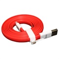 OnePlus USB Type-C kabel til synkronisering og lading - 1,5m - rød / hvit