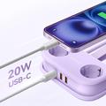 Orico AP3 5-i-1 20W stikkontaktblokk - 2x vekselstrøm, 2x USB-A, USB-C PD - Lilla