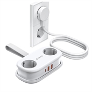 Orico AP3 5-i-1 20W stikkontaktblokk - 2x vekselstrøm, 2x USB-A, USB-C PD