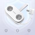 Orico AP3 6-i-1 strømstikkontakt med 65W - 2x vekselstrøm, 2x USB-A, 2x USB-C PD - hvit