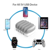 Orico DUK-5P 5-ports USB-ladestasjon 40W - hvit