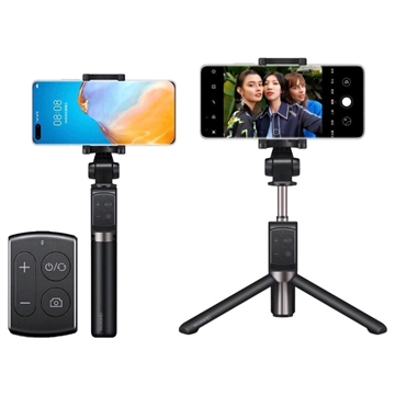 Huawei CF15R Pro Bluetooth Selfiestang & Tripod 55033365 (Åpen Emballasje - Tilfredsstillende) - Svart