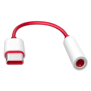 OnePlus USB-C / 3.5mm Kabel Adapter - Rød / Hvit