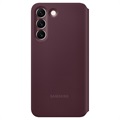 Samsung Galaxy S22+ 5G Smart Clear View Deksel EF-ZS906CEEGEE (Åpen Emballasje - Bulk Tilfredsstillende) - Burgunderrød