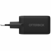 OtterBox 67W GaN-vegglader - 2x USB-C, USB-A, PD 3.0, PPS - svart