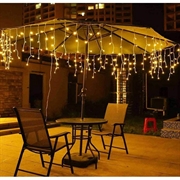 Utendørs solcellelamper med fjernkontroll og tidtaker - 300 lysdioder, 10m - varmhvit