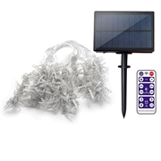 Utendørs solcellelamper med fjernkontroll og tidtaker - 300 lysdioder, 10m - varmhvit