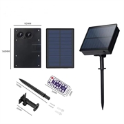 Utendørs solcellelamper med fjernkontroll og tidtaker - 300 lysdioder, 10m - varmhvit