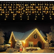 Utendørs solcellelamper med fjernkontroll og tidtaker - 300 lysdioder, 10m - varmhvit