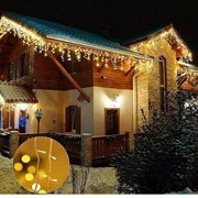 Utendørs solcellelamper med fjernkontroll og tidtaker - 300 lysdioder, 10m - varmhvit