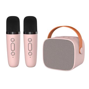 P2 Karaoke Bluetooth-Høyttaler for Barn med 2 Mikrofoner - Rosa