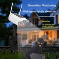 P43 solcelledrevet bevegelsessensorlampe med simulert overvåkningskamera