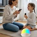 P9 Bærbar Bluetooth-karaokehøyttaler for barn med RGB og 2 trådløse mikrofoner - Beige