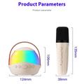 P9 Bærbar Bluetooth-karaokehøyttaler for barn med RGB og 2 trådløse mikrofoner - Beige