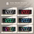 PH-01 16" digital LED-vekkerklokke - RGB-skjerm, dobbel alarm, fjernkontroll - svart