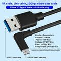 PQ102 Høyhastighets USB-C-kabel for PC-VR til Meta Quest 2/3/3S - 1.5m/10Gbps - svart