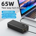 PSOOO M16 Powerbank 30000mAh - 65W hurtiglading for bærbar PC og mobil - Svart