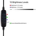 PULUZ 10.2"s 26cm buet ringlys + skrivebordsarmstativ USB 3 moduser dimbar LED Vlogging Selfie-fotografering Videolys med to fargetemperaturer og telefonklemme