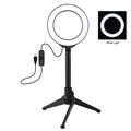 PULUZ 4.7" 12cm ringlys + stasjonær stativ selfie stick-feste USB hvitt lys LED-ring vlogging fotografering videolys sett