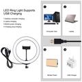 PULUZ PKT3035 10.2" ringlys LED-fyllingslys + 1.1m stativstativ for vlogging og direktesending