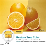 PULUZ PKT3066B 10.2" LED-selfie-ringlys med mobiltelefonklemme Stativ for YouTube-bloggere Videoopptak