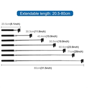 PULUZ PU55 Teleskopisk selfiestick for GoPro- og DJI-actionkameraer - 20-97cm