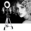 PULUZ stativfeste + dobbel telefonbrakett for direktesending + 6.2" 16cm LED Ring Vlogging Video Light Kits