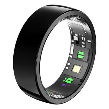 PX01 Smart ring for søvn- og helsesporing med ladestasjon - Størrelse: 7/17.3 - Svart