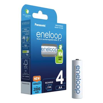 Panasonic Eneloop BK-3MCDE/4BE oppladbare AA-batterier 2000mAh - 4 stk.