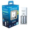 Panasonic Eneloop BQ-CC50 batterilader med 2x AA oppladbare batterier 2000mAh