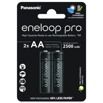 Panasonic Eneloop Pro BK-3HCDE/2CP Oppladbare AA-batterier 2500mAh - 2 stk.