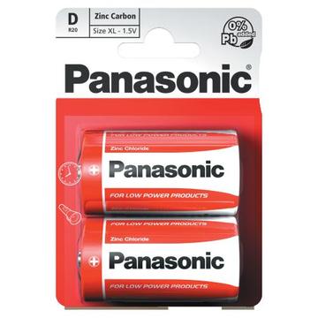 Panasonic R20/D sink-karbonbatterier - 2 stk.