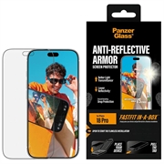 iPhone 18 Pro PanzerGlass Reflective Armor m. FastFit In-A-Box Beskyttelsesglass - 9H - svart kant