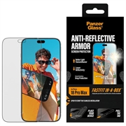 iPhone 18 Pro Max PanzerGlass Reflective Armor m. FastFit In-A-Box Beskyttelsesglass - 9H - svart kant