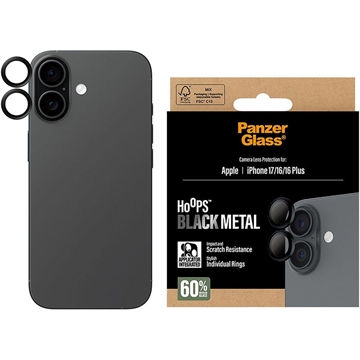 iPhone 17/16/16 Plus PanzerGlass Hoops kameralinsebeskytter med bøyler - Svart