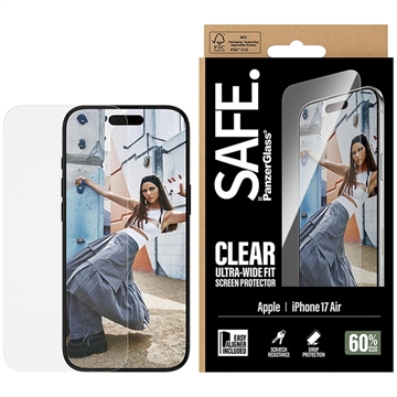 iPhone Air PanzerGlass Safe Ultra-Wide Fit Beskyttelsesglass - 9H - Klar