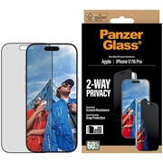 iPhone 17/16 Pro PanzerGlass Ultra-Wide Fit EasyAligner 2-Way Privatliv Beskyttelsesglass - 9H - svart kant